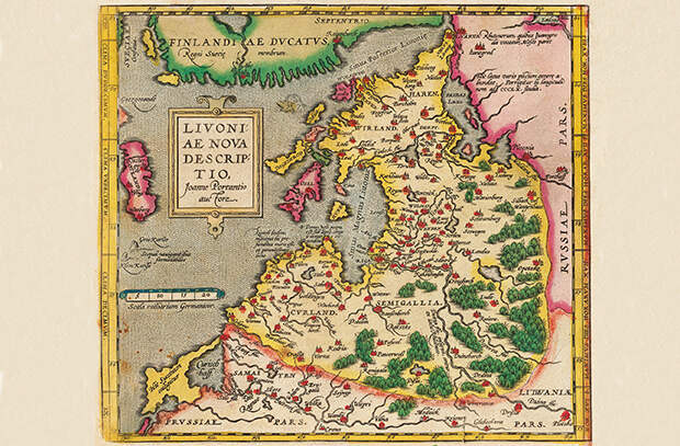 Ливония на карте Иоанна Портанция 1573 года. Фото: wikipedia.org