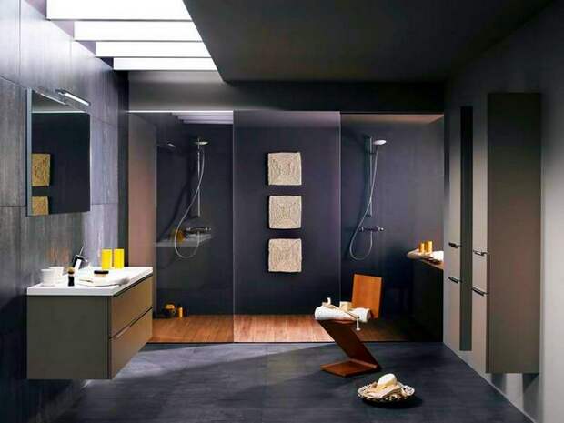 Туалетной комнате так же отлично подойдет и современный стиль