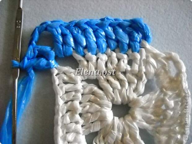 Гардероб Мастер-класс Вязание Вязание крючком Вязаная сумка из квадратов Материал бросовый Полиэтилен фото 36