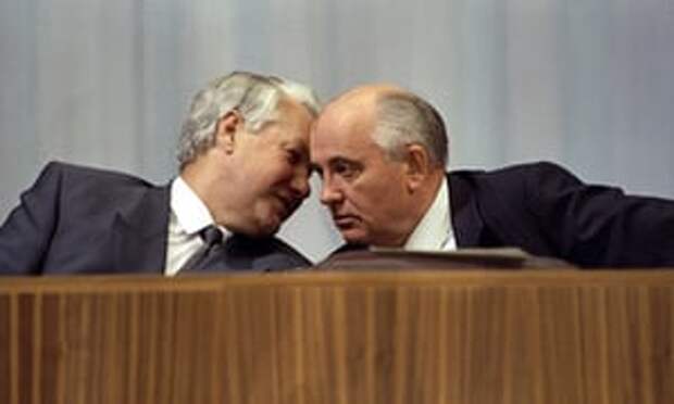 Boris Yeltsin and Gorbachev, 1991.