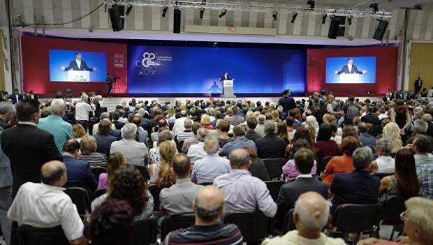 Премьер-министр Греции Алексис Ципрас на открытии 82-й Международной выставки в Салониках