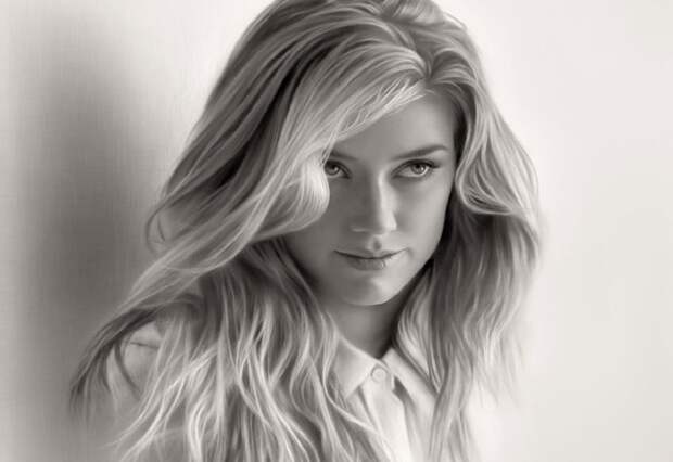 12 красивых девушек на портретах карандашом