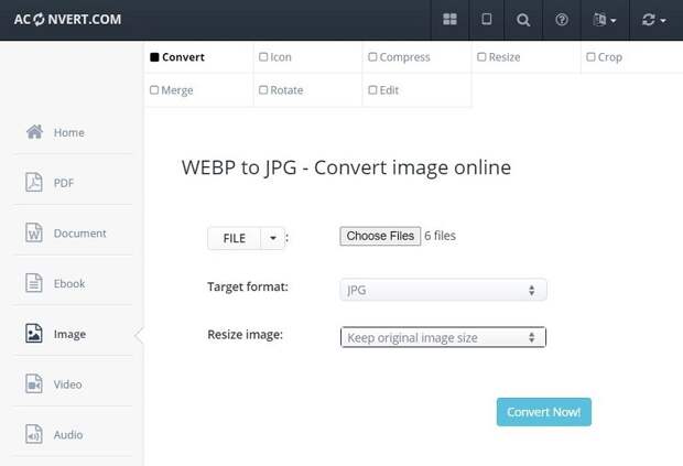 Aconvert Convert Webp To Jpg