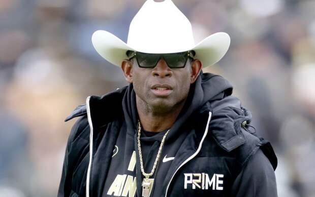 Deion Sanders on the field