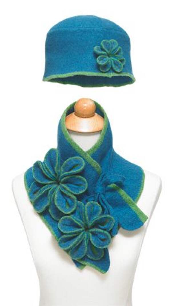My colours!!! Made in Ireland - Felted Hat & Collar Scarf: 