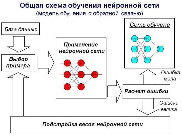 Схема обучения нейросети. Изображение взято с сайта 900igr.net