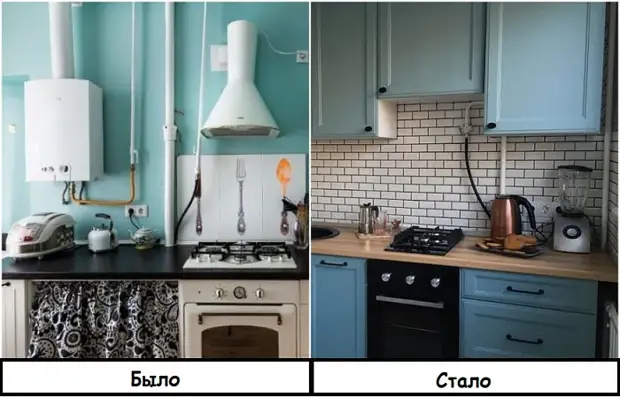Как обыграть газовую трубу на кухне, чтобы она не мозолила глаза: 6 крутых способов