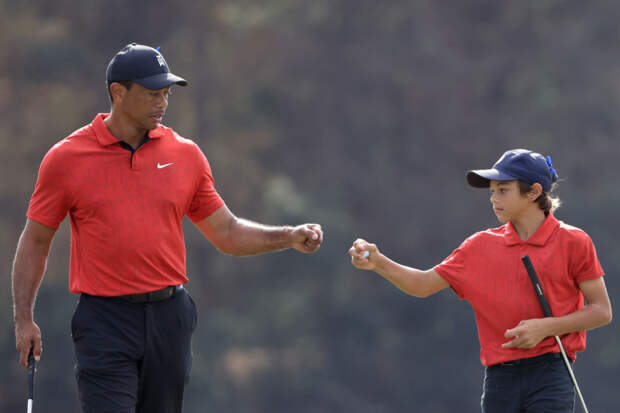 Tiger and Charlie Woods