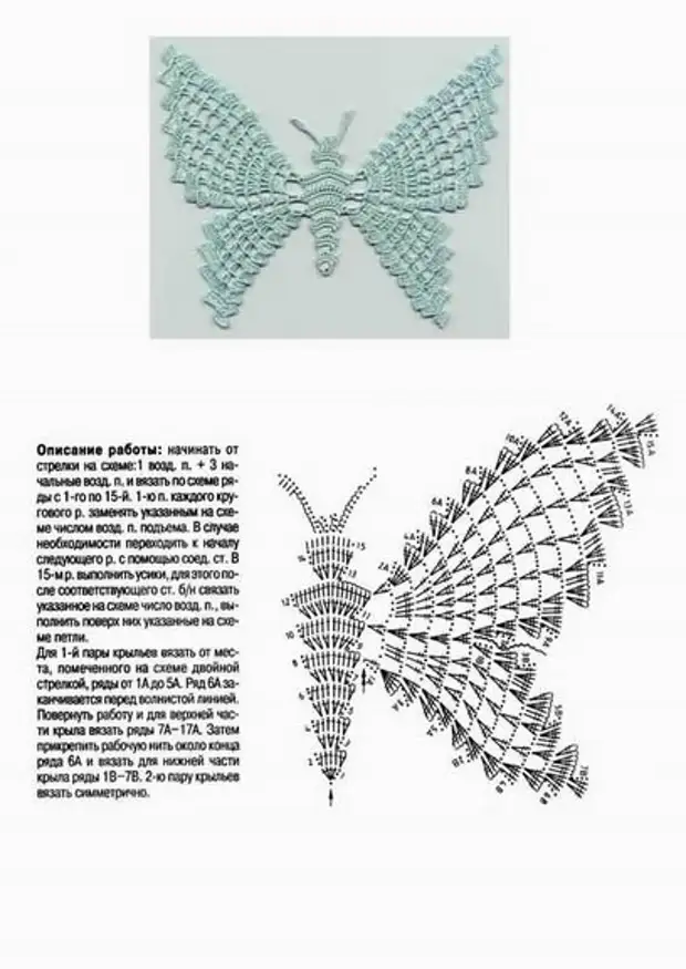 Амигуруми бабочка крючком