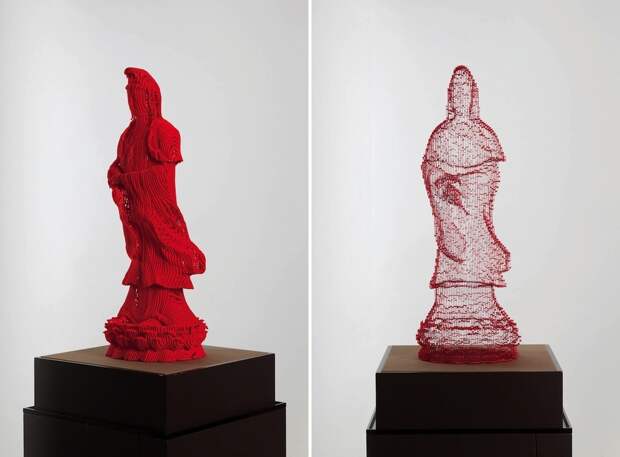Многослойные бумажные скульптуры, которые под определенным углом становятся почти невидимыми