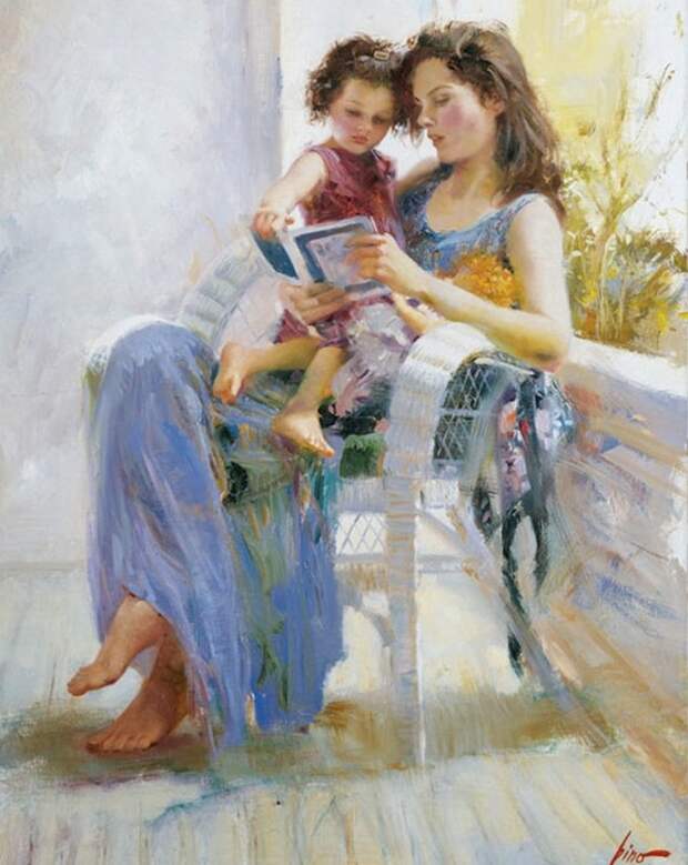 Мать и дитя в творчестве художника Пино Даени