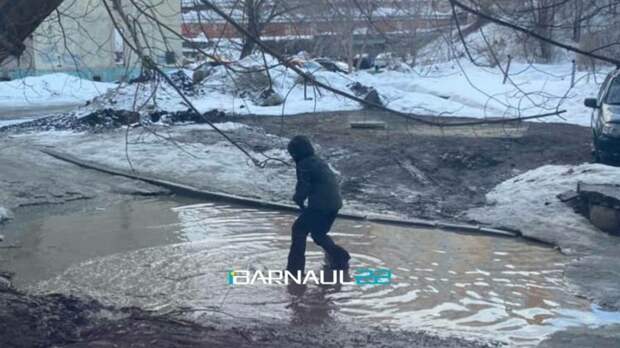 "Есть еще ответственная молодежь". В Барнауле парень расчистил слив во дворе дома