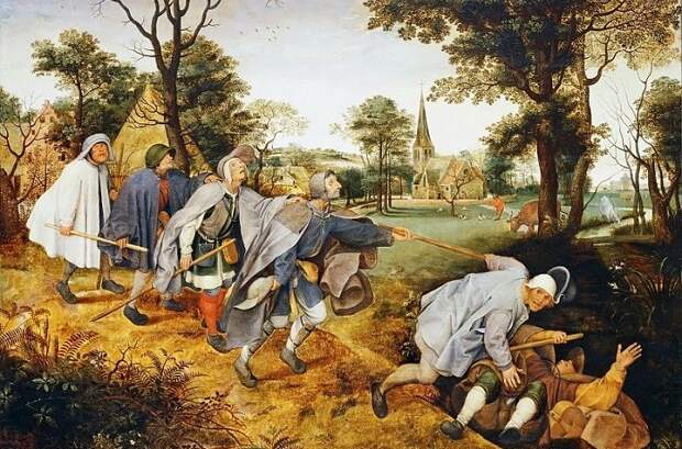 Слепые (Притча о слепых). Питер Брейгель Старший, 1568 год. | Фото: artist-gallery.ru. Слепые (Притча о слепых). Питер Брейгель Старший, 1568 год. | Фото: artist-gallery.ru.
