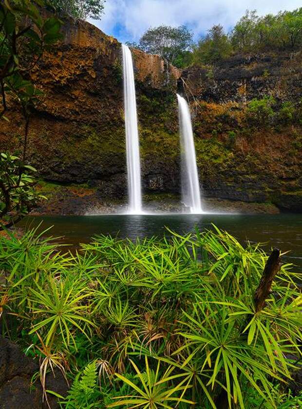 Имя водопадов. Кауай остров водопады. Wailua Falls. Водопрд получение. Фото Гавайев водопад.