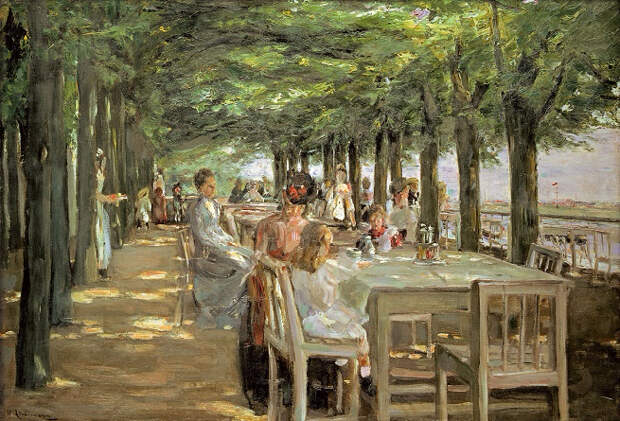 The Terrace at the Restaurant Jacob in Nienstedten on the Elbe" (1902-03) in the Frame (655x445, 401Kb)