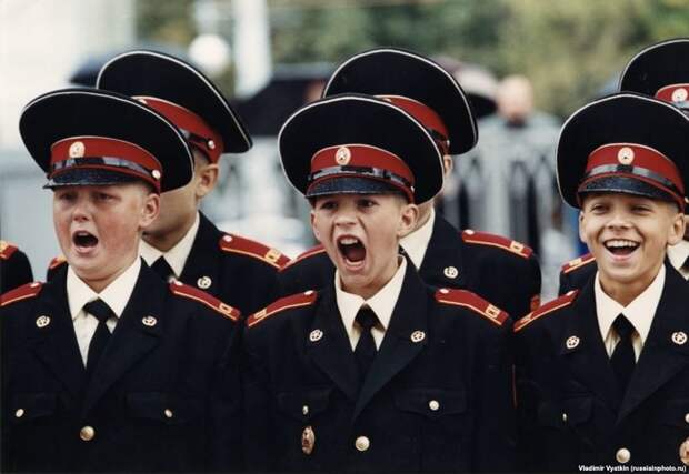Кадеты российской армии, конец 1990-х. 90-е, СССР, фото