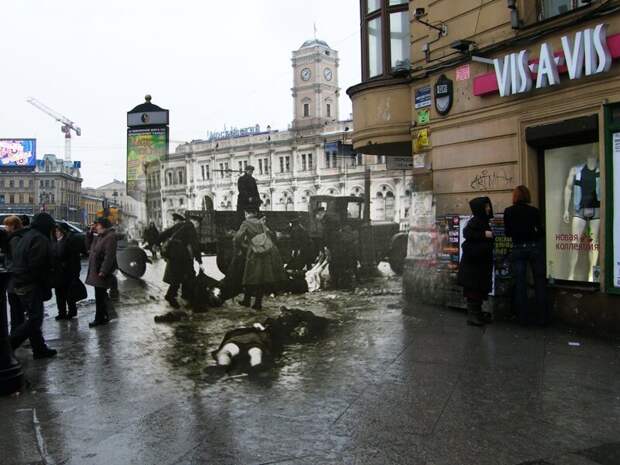 Ленинград 1941-2009 Невский проспект-площадь Восстания.Жертвы первых обстрелов блокада, ленинград, победа