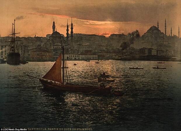 Старые черно-белые открытки с видами Константинополя сумели раскрасить методом фотохрома, и исторический город словно ожил  Константинополь, османская империя, старые фотографии, фото в цвете, фотохром