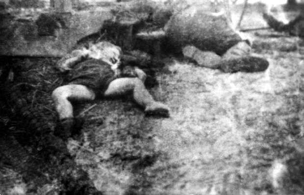 На фото — жертвы бандеровской резни в польском селе Германовка, р-н Луцка, 28.11.1943 г. Колония Германовка (пов.Луцк) 28.12.43