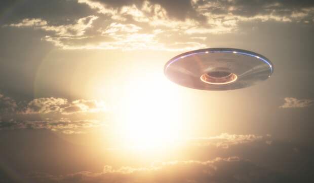 ufo in sunny sky
