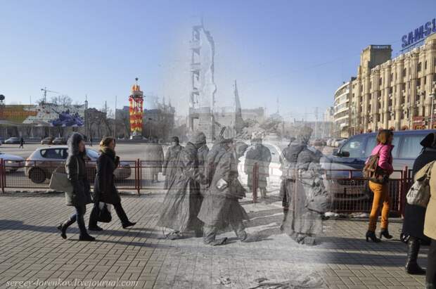47.Сталинград 1943-Волгоград 2013. Пленные гитлеровцы на Площади павших бойцов