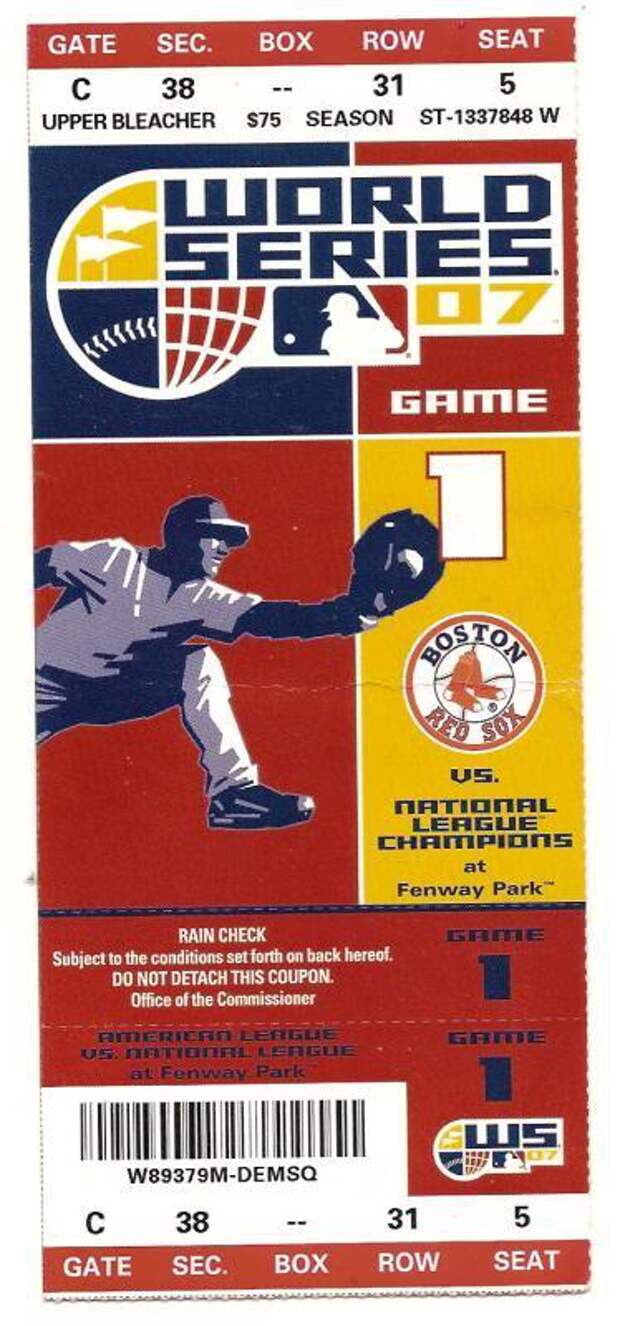 2007 world series ticket