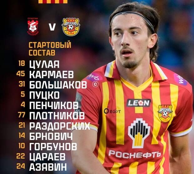 В Химках стартовал матч Первой лиги между костромским «Спартаком» и тульским «Арсеналом»