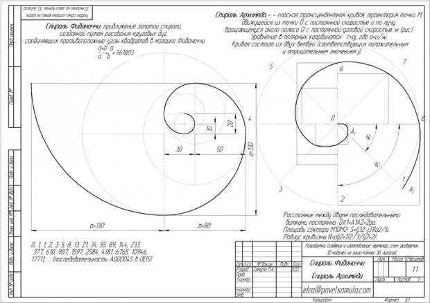Спираль Фибона́чи и Архимеда