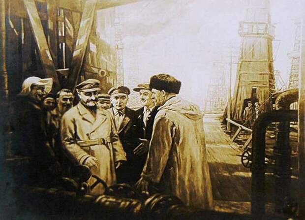 Товарищи Орджоникидзе и Берия на Бакинских промыслах.jpg