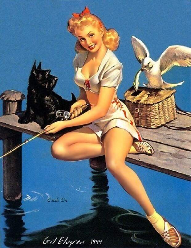 Яркие pin-up работы от художника Джила Элвгрена