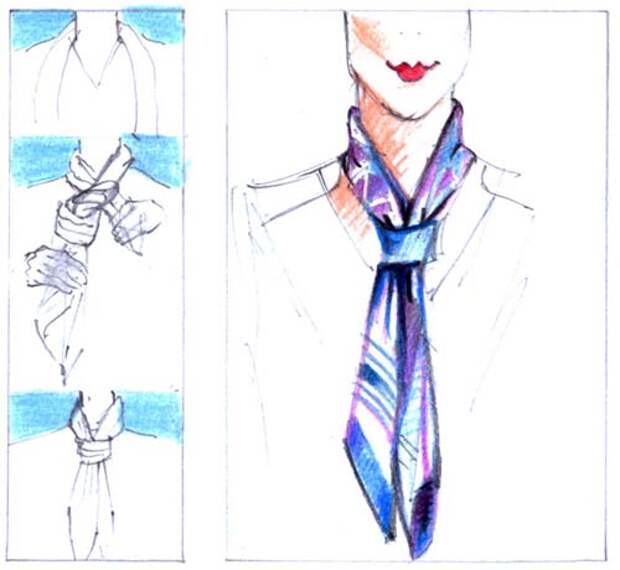 Как завязать галстук из платка пошагово