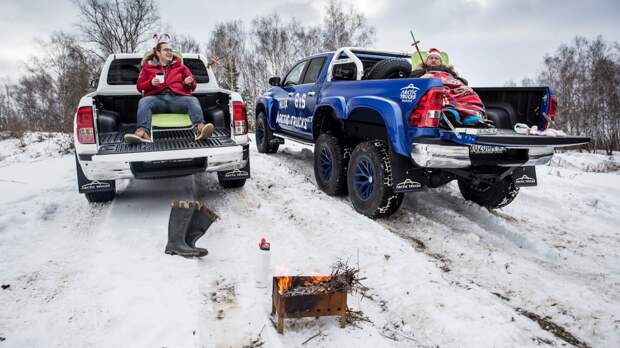Испытываем «арктические» пикапы Toyota Hilux, у которых 10 колес на двоих. Фото 5