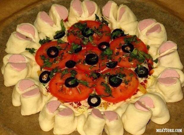 пицца с сосисками