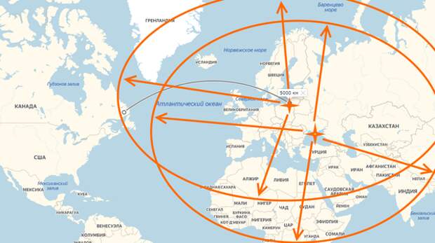 Радиус действия комплексов РЭБ «Мурманск-БН» из Калининграда и Крыма