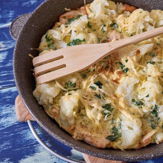 Запеканка/омлет из цветной капусты с куриным филе. рецепт, запеканка, Омлет с курицей, капуста, Запеканка с курицей, омлет, длиннопост