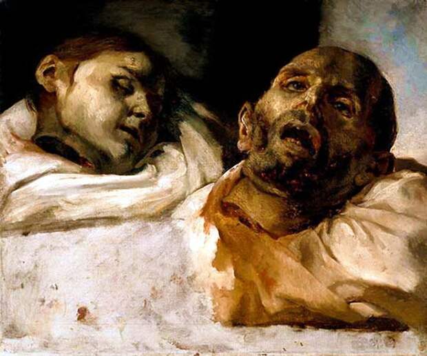 Теодор Жерико, "Отрубленные головы", 1818 г. живопись, искусство, необычные картины