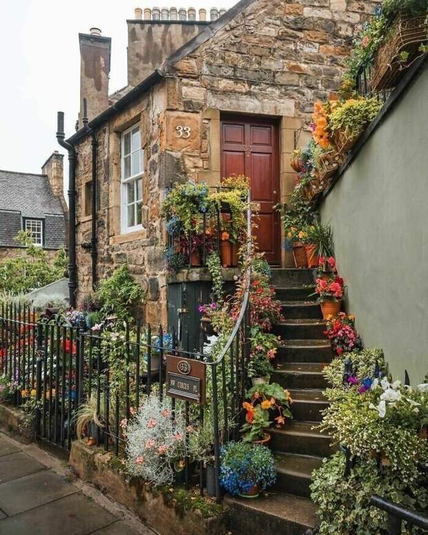 Коттед в цветах в пригороде Эдинбурга