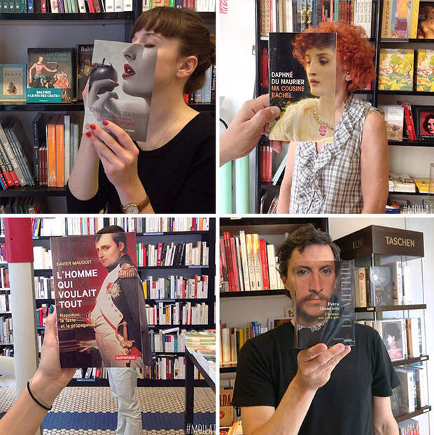 А как развлекаются работники книжного магазина? безделье, креатив, нечего делать, офис, работа, скучно, фото, юмор