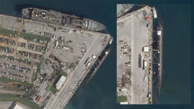 Первые изображения американской АПЛ после столкновения с неизвестным объектом в Южно-Китайском море
