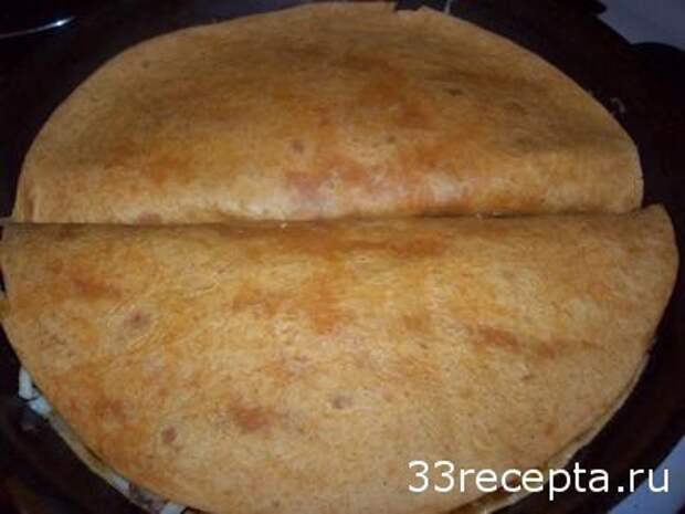кесадилья на сковороде