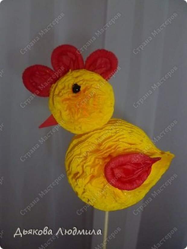Мастер-класс Поделка изделие Пасха МК Пасхальный цыплёнок из бумажных салфеток Салфетки фото 27