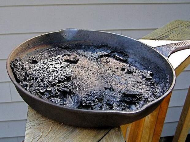 Пригоревшая сковорода.