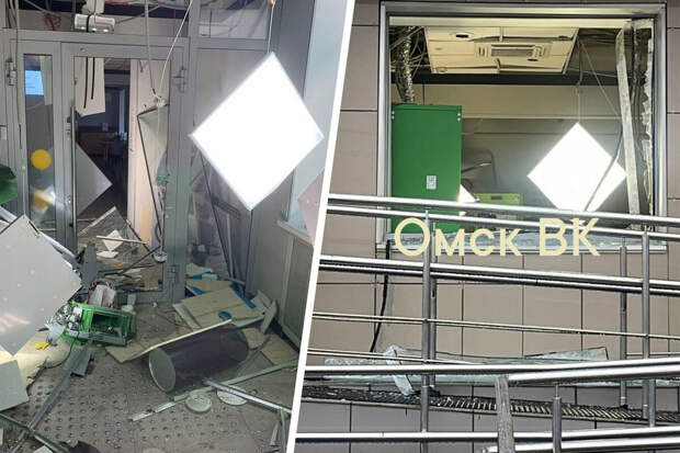В Омске грабитель взорвал банкомат с 1,5 млн рублей