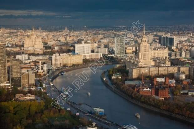 Панорама, панорамное фото Москвы с высоты птичьего полета, район Дорогомилово.