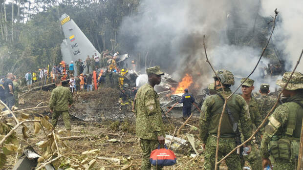 Жертвами авиакатастрофы в Колумбии стали 66 человек