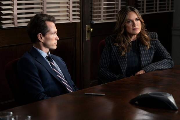 Price glares at Benson on Law & Order Season 24 Episode 2