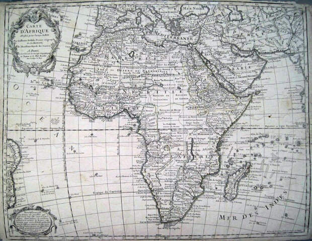 Картограф Guillaume Delisle. Carte d'Afrique. Paris, 1722 год