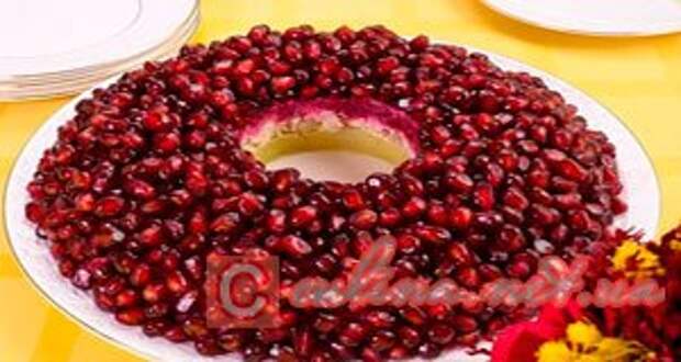 Рецепт салата с курицей «Гранатовый браслет» | Красивый и вкусный салат