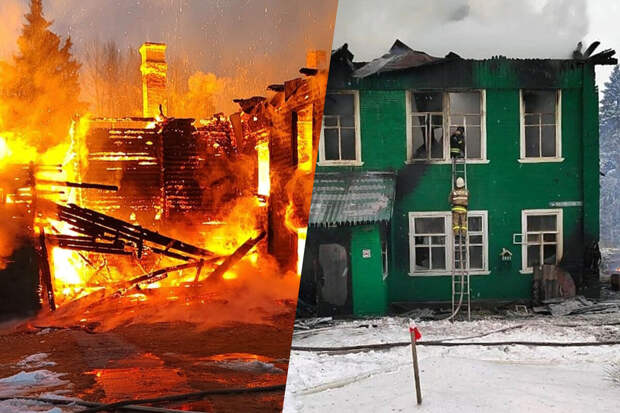 В Новгородской области второй день тушат школу