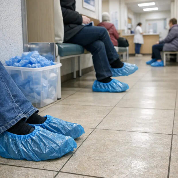 В Госдуме хотят запретить бахилы в поликлиниках